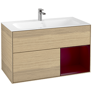 Villeroy und Boch Finion Waschtischunterschrank G040HBPC 99,6x59,1cm, Emotion, Regal rechts Peony, Oak Veneer
