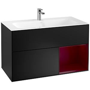 Villeroy et Boch Finion Villeroy et Boch G040HBPD 99,6x59,1cm, Emotion, étagère à droite Peony , laqué noir mat