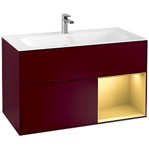 Villeroy und Boch Finion Waschtischunterschrank G040HFHB 99,6x59,1cm, Emotion, Regal rechts Gold matt, Peony Matt