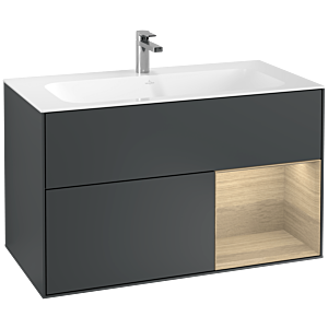 Villeroy et Boch Finion Villeroy et Boch G040PCHG 99,6x59,1cm, Emotion, étagère à droite Oak Veneer , Midnight Blue Matt Lacquer