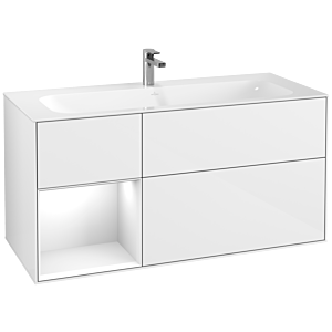 Villeroy et Boch Finion Villeroy et Boch G060GFGF 119,6x59,1cm, Emotion, étagère gauche Laque blanc brillant, Laque blanc brillant