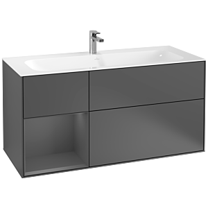 Villeroy et Boch Finion Villeroy et Boch G060GKGK 119,6x59,1cm, Emotion, tablette gauche Anthracite mat, Anthracite mat