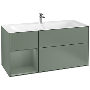 Villeroy und Boch Finion Waschtischunterschrank G060GMGM 119,6x59,1cm, Emotion, Regal links Olive Matt Lacquer, Olive Matt Lacquer