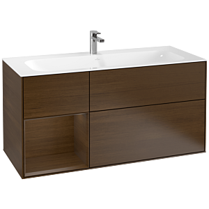 Villeroy und Boch Finion Waschtischunterschrank G060GNGN 119,6x59,1cm, Emotion, Regal links Walnut veneer, Walnut veneer