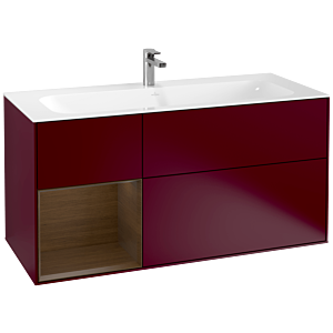 Villeroy und Boch Finion Waschtischunterschrank G060GNHB 119,6x59,1cm, Emotion, Regal links Walnut veneer, Peony Matt