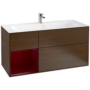 Villeroy und Boch Finion Waschtischunterschrank G060HBGN 119,6x59,1cm, Emotion, Regal links Peony, Walnut veneer