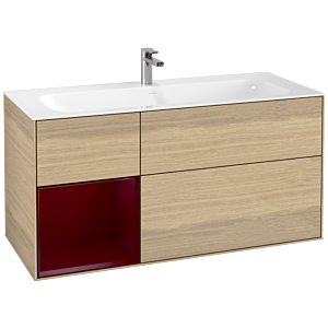Villeroy und Boch Finion Waschtischunterschrank G060HBPC 119,6x59,1cm, Emotion, Regal links Peony, Oak Veneer