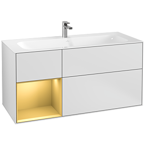 Villeroy und Boch Finion Waschtischunterschrank G060HFMT 119,6x59,1cm, Emotion, Regal links Gold matt, White matt lacquer