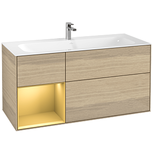 Villeroy et Boch Finion Villeroy et Boch G060HFPC 119.6x59.1cm, Emotion, étagère gauche or mat, Oak Veneer