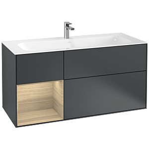 Villeroy und Boch Finion Waschtischunterschrank G060PCHG 119,6x59,1cm, Emotion, Regal links Oak Veneer, Midnight Blue Matt Lacquer