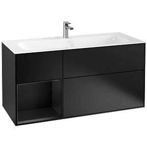 Villeroy und Boch Finion Waschtischunterschrank G060PDPD 119,6x59,1cm, Emotion, Regal links Black matt lacquer, Black matt lacquer