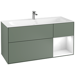 Villeroy and Boch Finion Villeroy and Boch Finion G070GFGM 119.6x59.1cm, Emotion, shelf on the right Glossy white lacquer, Olive Matt Lacquer