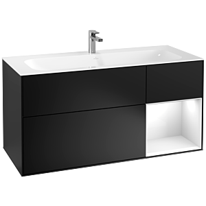 Villeroy und Boch Finion Waschtischunterschrank G070GFPD 119,6x59,1cm, Emotion, Regal rechts Glossy white lacquer, Black matt lacquer