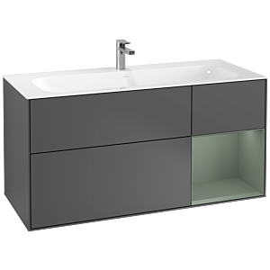 Villeroy und Boch Finion Waschtischunterschrank G070GMGK 119,6x59,1cm, Emotion, Regal rechts Olive Matt Lacquer, Anthracite matt