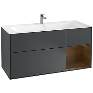 Villeroy et Boch Finion Villeroy et Boch G070GNHG 119,6x59,1cm, Emotion, étagère droite placage noyer, Midnight Blue Matt Lacquer