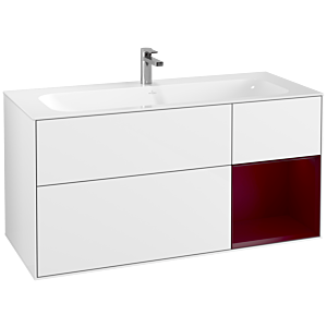 Villeroy und Boch Finion Waschtischunterschrank G070HBGF 119,6x59,1cm, Emotion, Regal rechts Peony, Glossy white lacquer