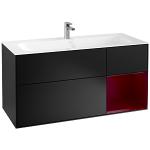 Villeroy und Boch Finion Waschtischunterschrank G070HBPD 119,6x59,1cm, Emotion, Regal rechts Peony, Black matt lacquer