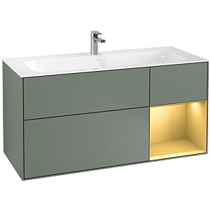 Villeroy und Boch Finion Waschtischunterschrank G070HFGM 119,6x59,1cm, Emotion, Regal rechts Gold matt, Olive Matt Lacquer
