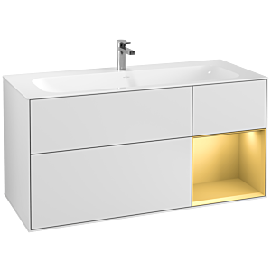 Villeroy et Boch Finion Villeroy et Boch G070HFMT 119,6x59,1cm, Emotion, étagère droite or mat, laqué blanc mat