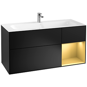 Villeroy und Boch Finion Waschtischunterschrank G070HFPD 119,6x59,1cm, Emotion, Regal rechts Gold matt, Black matt lacquer