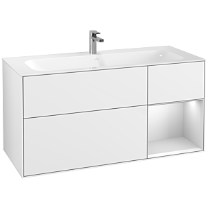 Villeroy und Boch Finion Waschtischunterschrank G070MTGF 119,6x59,1cm, Emotion, Regal rechts White matt lacquer, Glossy white lacquer