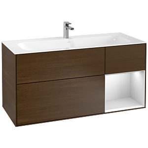 Villeroy and Boch Finion Villeroy and Boch Finion G070MTGN 119.6x59.1cm, Emotion, shelf on the right white matt lacquer, Walnut veneer