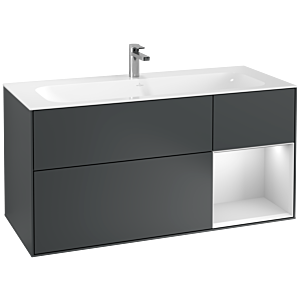 Villeroy et Boch Finion Villeroy et Boch G070MTHG 119,6x59,1cm, Emotion, étagère à droite laqué blanc mat, Midnight Blue Matt Lacquer