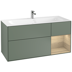 Villeroy und Boch Finion Waschtischunterschrank G070PCGM 119,6x59,1cm, Emotion, Regal rechts Oak Veneer, Olive Matt Lacquer
