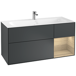 Villeroy und Boch Finion Waschtischunterschrank G070PCHG 119,6x59,1cm, Emotion, Regal rechts Oak Veneer, Midnight Blue Matt Lacquer