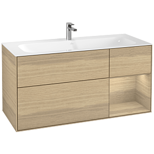 Villeroy und Boch Finion Waschtischunterschrank G070PCPC 119,6x59,1cm, Emotion, Regal rechts Oak Veneer, Oak Veneer