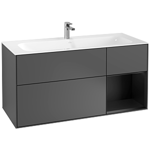 Villeroy and Boch Finion Villeroy and Boch Finion G070PDGK 119.6x59.1cm, Emotion, shelf on the right Black matt lacquer, Anthracite matt