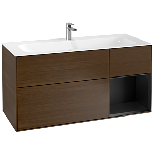 Villeroy et Boch Finion Villeroy et Boch G070PDGN 119,6x59,1cm, Emotion, étagère à droite Laque noire mate, placage noyer