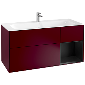 Villeroy et Boch Finion Villeroy et Boch G070PDHB 119,6x59,1cm, Emotion, étagère à droite Laque noire mate, Peony Matt