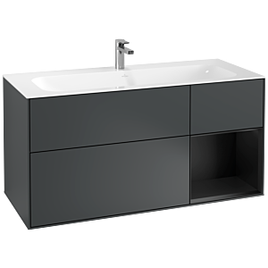 Villeroy et Boch Finion Villeroy et Boch G070PDHG 119,6x59,1cm, Emotion, étagère à droite Laque noire mate, Midnight Blue Matt Lacquer