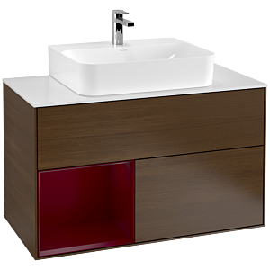 Villeroy and Boch Finion Villeroy and Boch Finion G111HBGN 100cm, cover plate matt white, emotion, shelf on the left Peony , Peony veneer