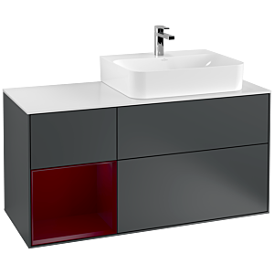 Villeroy and Boch Finion Villeroy and Boch Finion G141HBHG 120cm, cover plate matt white, Emotion, shelf on the left Peony , Midnight Blue Matt Lacquer