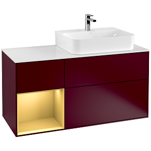 Villeroy and Boch Finion Villeroy and Boch Finion G141HFHB 120cm, cover plate white matt, Emotion, shelf left gold matt, Peony Matt