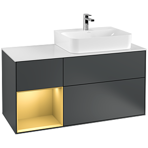 Villeroy and Boch Finion Villeroy and Boch Finion G141HFHG 120cm, cover plate white matt, Emotion, shelf left gold matt, Midnight Blue Matt Lacquer