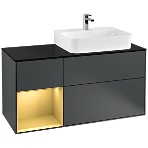Villeroy and Boch Finion Villeroy and Boch Finion G142HFHG 120cm, cover plate black matt, Emotion, shelf left gold matt, Midnight Blue Matt Lacquer