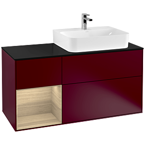 Villeroy and Boch Finion Villeroy and Boch Finion G142PCHB 120cm, cover plate black matt, Emotion, shelf on the left Oak Veneer , Peony Matt