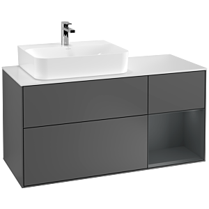 Villeroy and Boch Finion Villeroy and Boch Finion G151HGGK 120cm, cover plate matt white, Emotion, shelf on the left Midnight Blue Matt Lacquer , anthracite matt