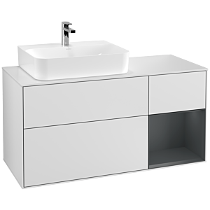 Villeroy and Boch Finion Villeroy and Boch Finion G151HGMT 120cm, cover plate white matt, Emotion, shelf on the left Midnight Blue Matt Lacquer , white matt lacquer
