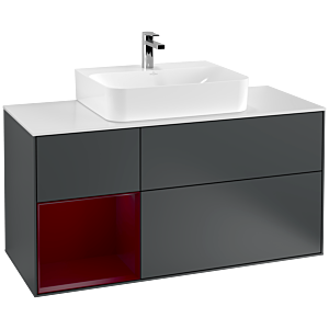 Villeroy and Boch Finion Villeroy and Boch Finion G161HBHG 120cm, cover plate matt white, Emotion, shelf on the left Peony , Midnight Blue Matt Lacquer