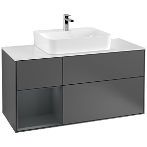 Villeroy and Boch Finion Villeroy and Boch Finion G161HGGK 120cm, cover plate matt white, Emotion, shelf on the left Midnight Blue Matt Lacquer , anthracite matt