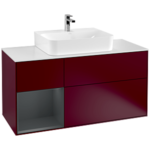 Villeroy and Boch Finion Villeroy and Boch Finion G161HGHB 120cm, cover plate matt white, emotion, shelf on the left Midnight Blue Matt Lacquer , Peony Matt