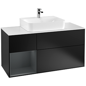 Villeroy and Boch Finion Villeroy and Boch Finion G161HGPD 120cm, cover plate white matt, Emotion, shelf left Midnight Blue Matt Lacquer , black matt lacquer