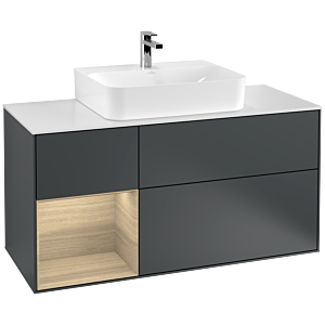 Villeroy and Boch Finion Villeroy and Boch Finion G161PCHG 120cm, cover plate matt white, Emotion, shelf on the left Oak Veneer , Midnight Blue Matt Lacquer