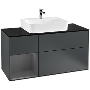 Villeroy and Boch Finion Villeroy and Boch Finion G162GKHG 120cm, cover plate black matt, Emotion, shelf left Anthracite matt, Midnight Blue Matt Lacquer