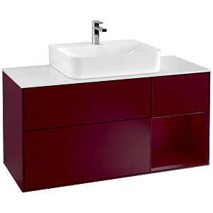 Villeroy und Boch Finion Waschtischunterschrank G171HBHB 120cm, Abdeckplatte white matt, Emotion, Regal rechts Peony, Peony Matt