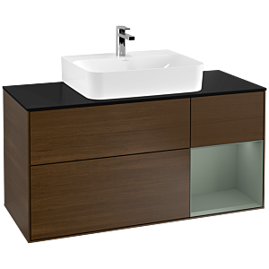 Villeroy and Boch Finion Villeroy and Boch Finion G172GMGN 120cm, cover plate black matt, emotion, shelf on the right Olive Matt Lacquer , Olive Matt Lacquer veneer